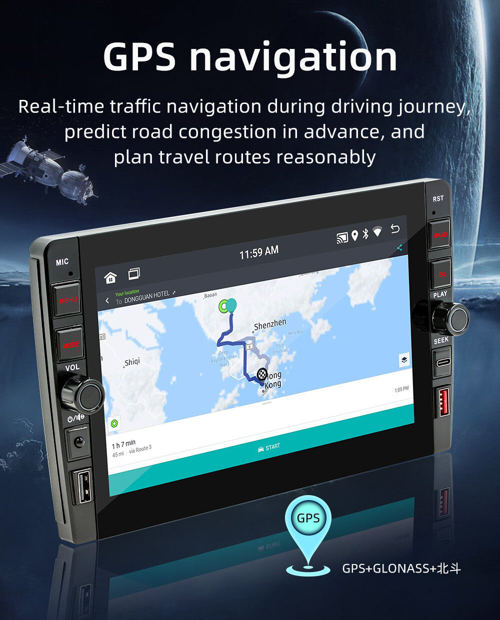 Double 2Din Car Stereo GPS Navigation Radio Player Android 12 WIFI 9in 1+32GB