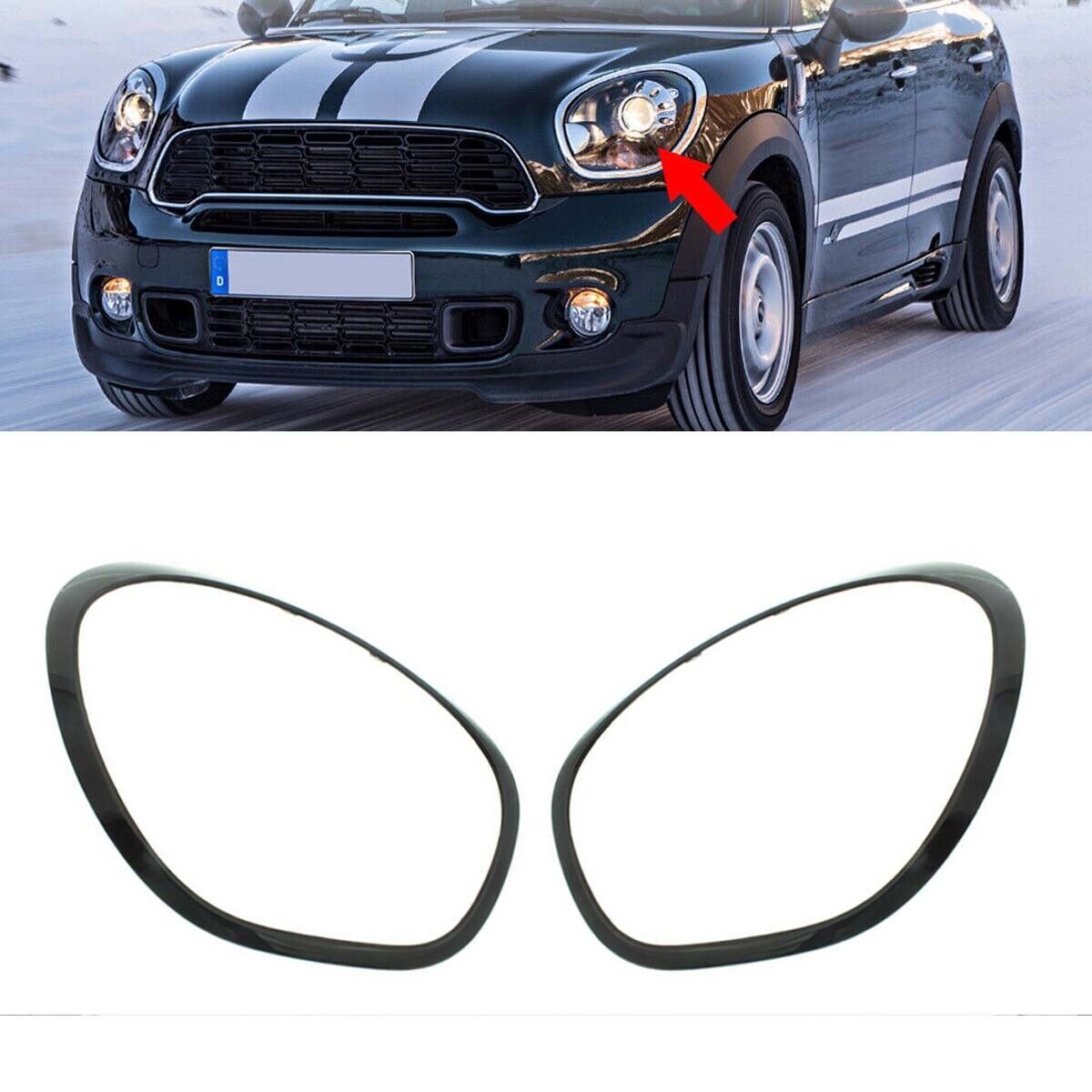 2¡Á F¨¹r for BMW for Mini R60 11-16 Scheinwerfer Zierring Blend Glanz Schwarz 51139801573