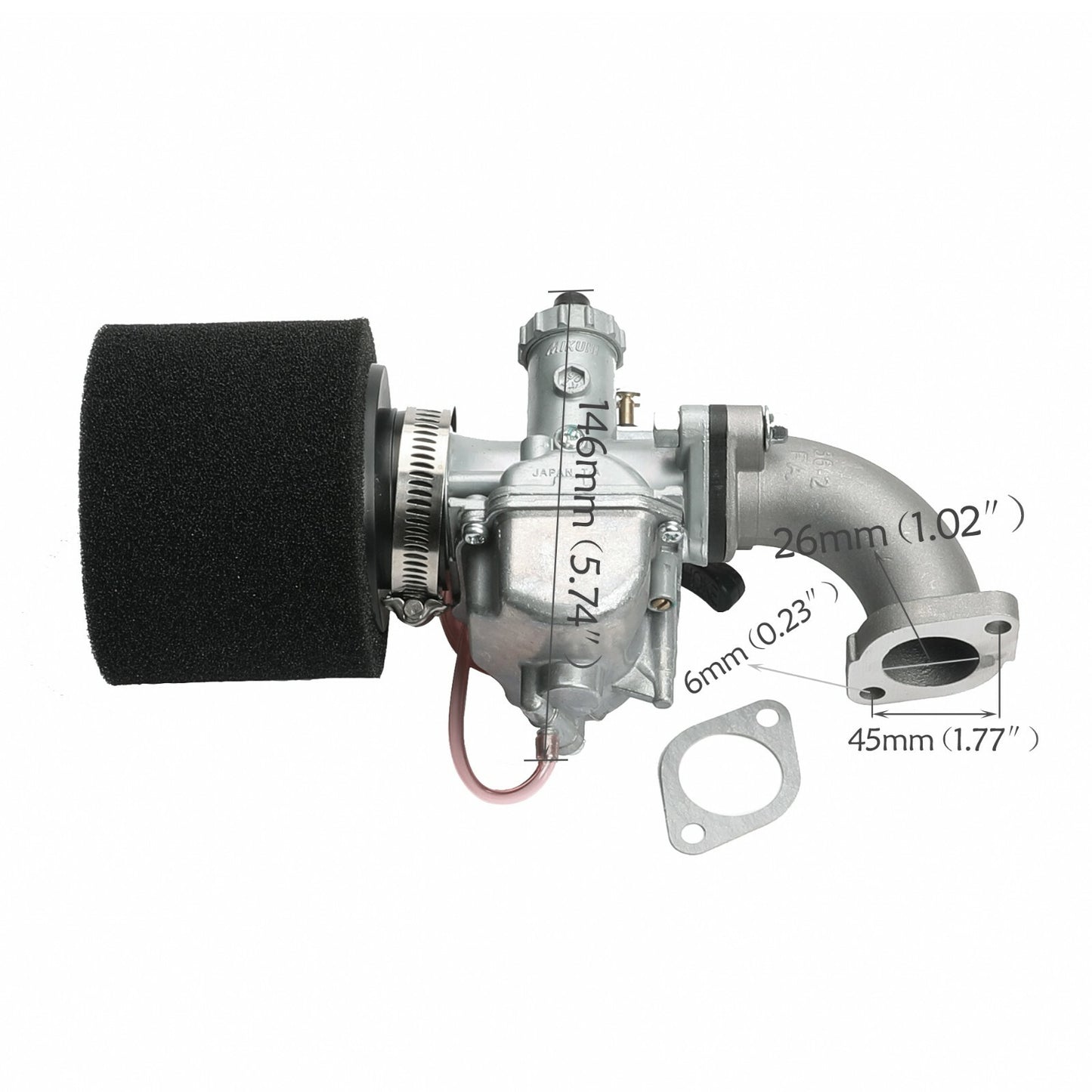 VM22 26mm carburetor kit for Pit Dirt bikes 110cc, 125cc, 140cc for Lifan YX Apollo RFZ