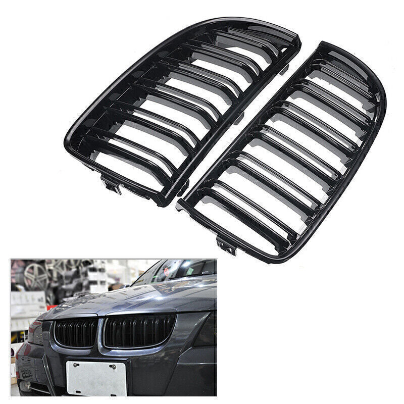 Upper Bumper Grill Mesh Grille Fit for BMW E90 E91 2005-2008 51137120008 51137120007