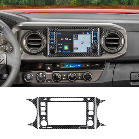8Pcs Carbon Fiber Navigation Screen Cover Trim for Toyota Tacoma 2016-2021 Black
