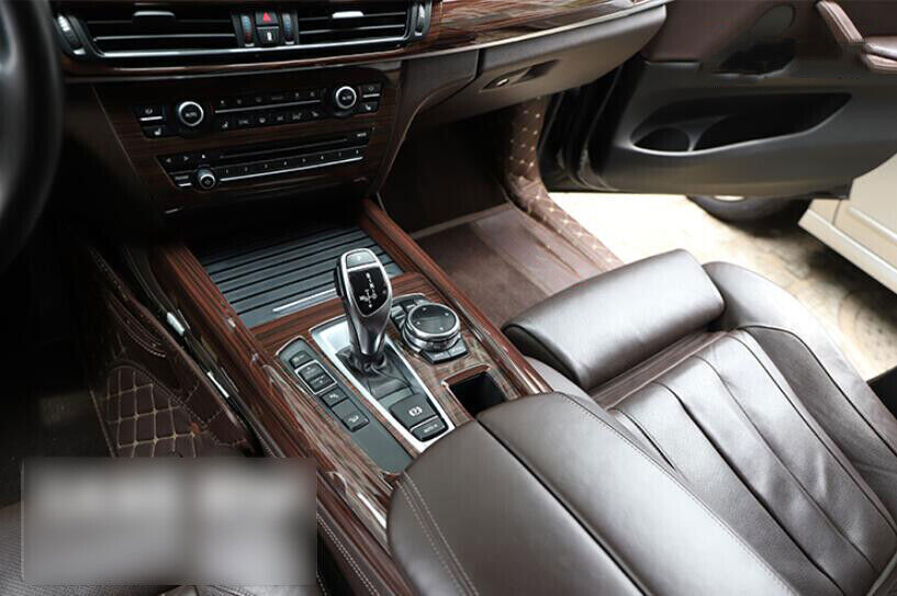 for BMW X5 F15 2014-2018 Red Wood Grain Middle Console Gear Shift Strip Trim 2P