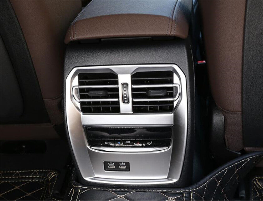 Silver ABS Rear Air Outlet Vent Panel Cover Fit for BMW 3 Series G20 G28 2020-22