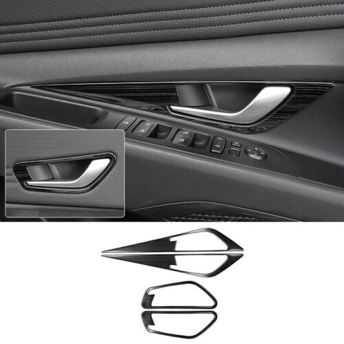 for Hyundai for Elantra 2021-2023 Black Steel Interior Door Handle Frame Panel Trims