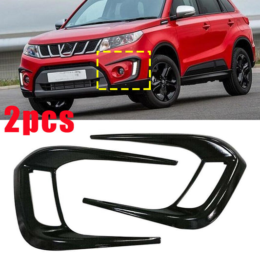 Pair Front Fog Light Cover Grill Trim ABS Decorative for Suzuki Vitara 2016-2020
