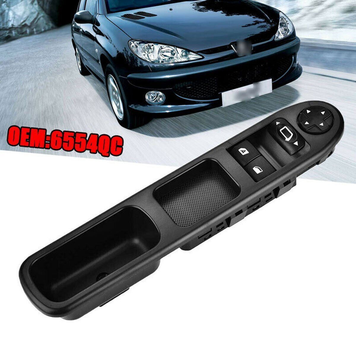 for Peugeot 207 vorne links 6554.QC Schaltelement Fensterheber Schalter black 1