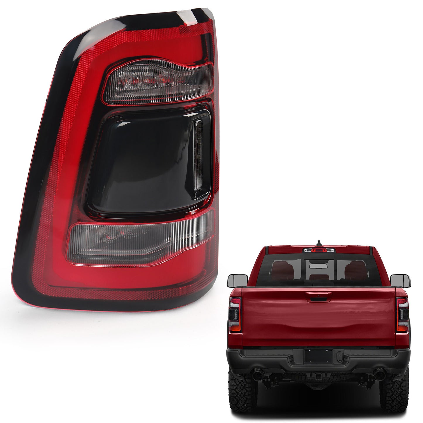 LED rear taillights, left taillights, and LED taillights are compatible with 2019-2021-2023 for Dodge for RAM 1500 models.