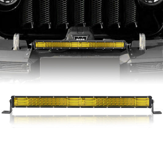 20 Yellow LED Light Bar Tri-Row Spot Flood Combo Work UTE Truck SUV ATV 4WD