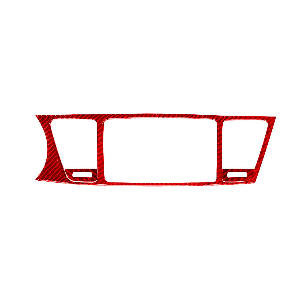3X Red Carbon Fiber Center Multimedia Panel Cover Trim for KIA Cadenza 2014-2016