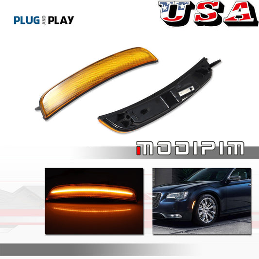 Amber lens with LED front marker light for 2015-2023 for Chrysler 300 300C