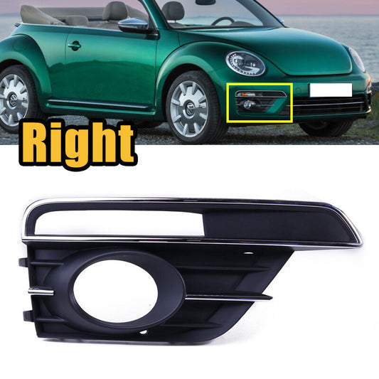 Right Front Chrome-plated Fog Light Grille trim for VW Beetle Cabrio 2017-2018