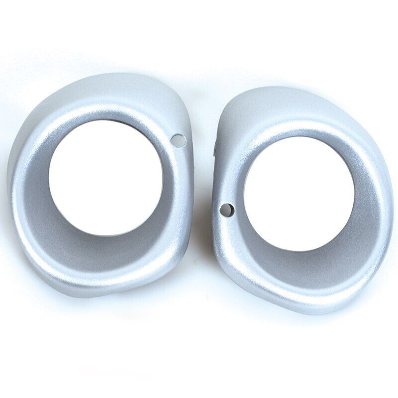 Two silver front bumper fog light covers for Mitsubishi Outlander 2013-2015