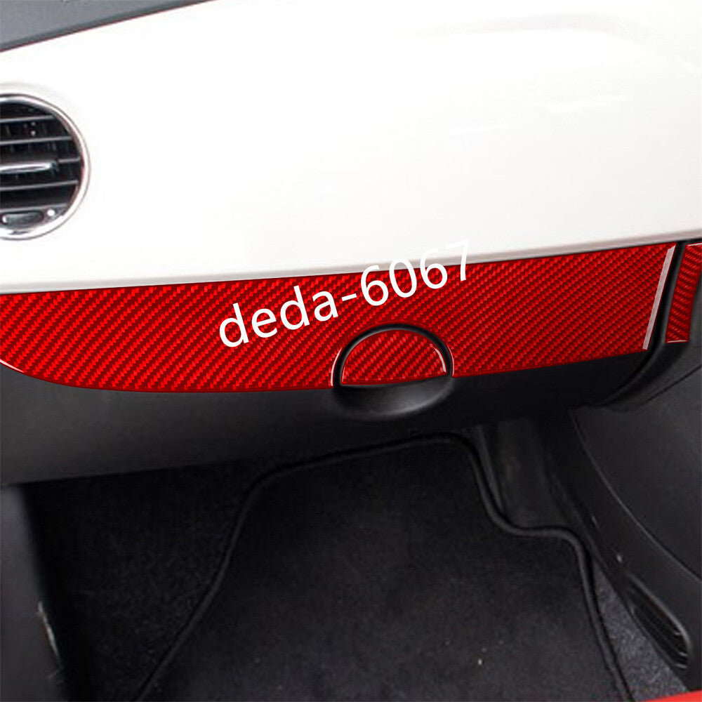 for Fiat 500 2012-15 RHD Console for Co -pilot Dashboard Panel Cover Red Carbon Fiber