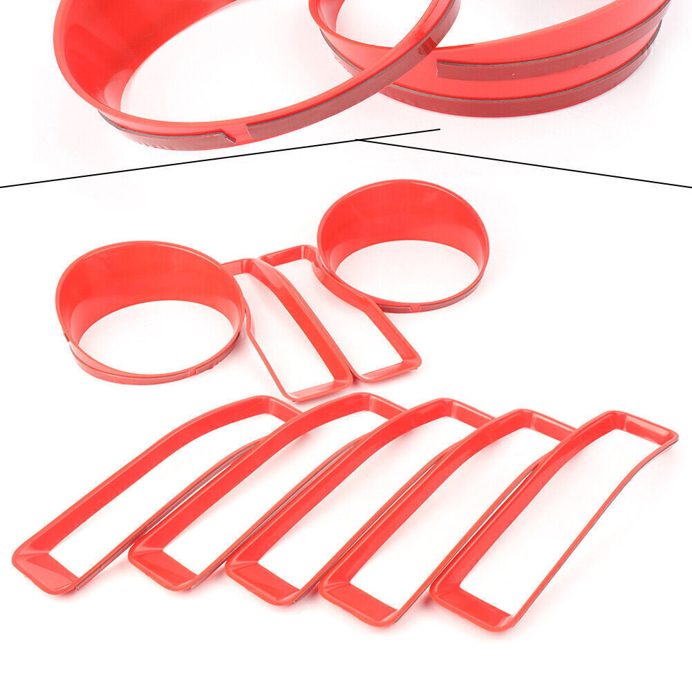 Red Front Grill Insert Headlight Bezel Trim Covers Fits for Jeep for Wrangler JL 2018