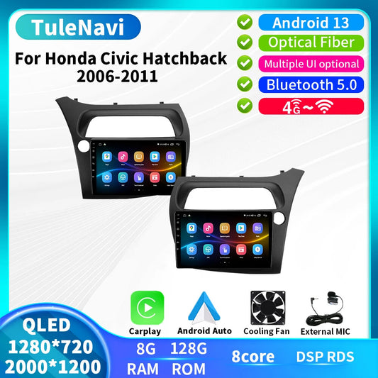 for Honda for Civic Hatchback 2006-2011 Android CarPlay Car Radio GPS Player Screen