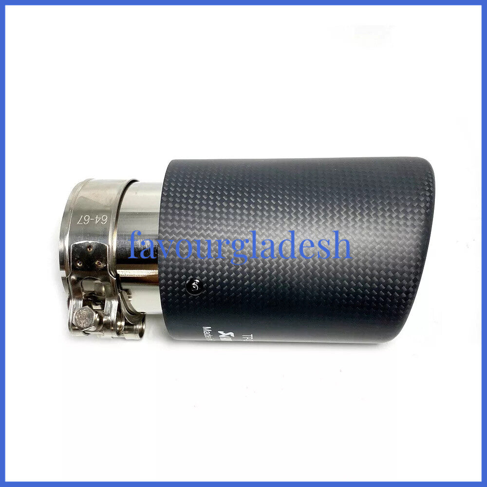 Universal AKRAPOVIC Exhaust Tip Muffler Pipe Carbon Fiber 63mm inlet 76mm outlet