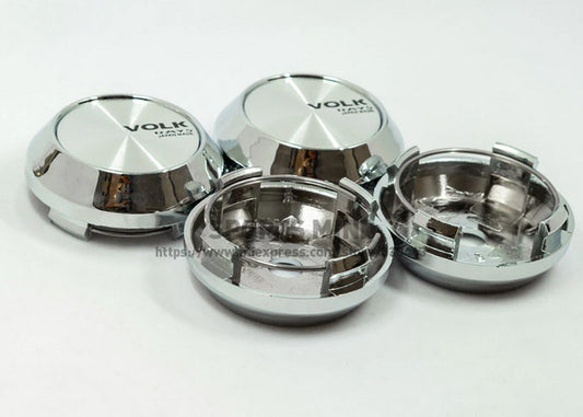 4-piece set of 64mm Volk Rays wheel caps, rim caps, wheel center caps, badges, logos, chrome plating, TE37