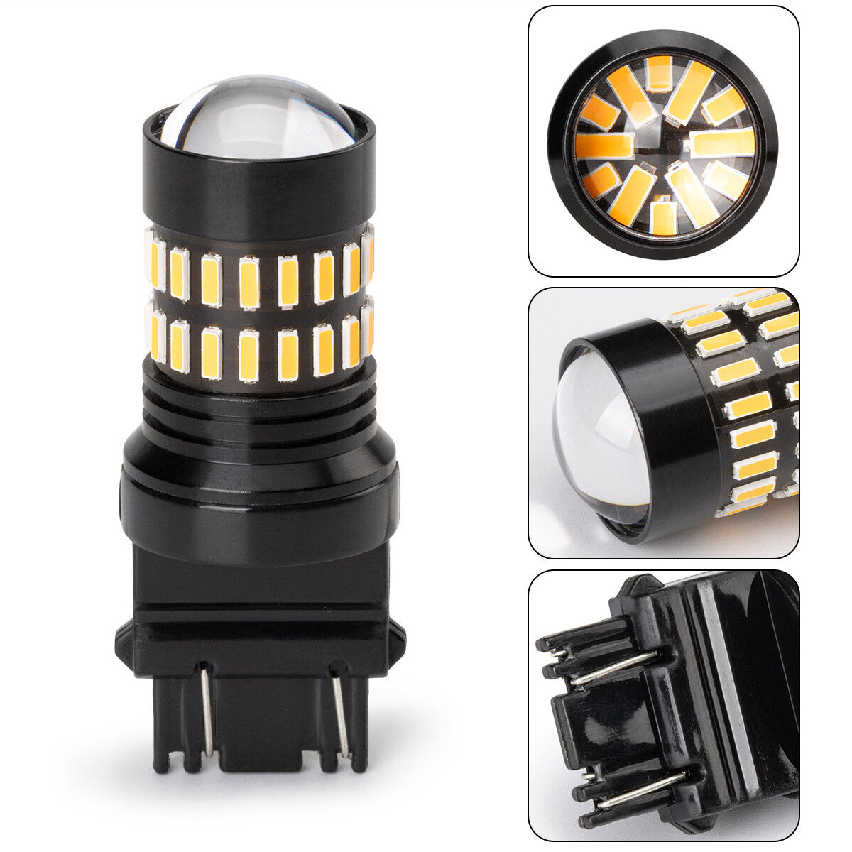 4157 3156 3157 NEW 4PCS 12V LED Turn Signal Light Bulbs Amber Anti Hyper Flash