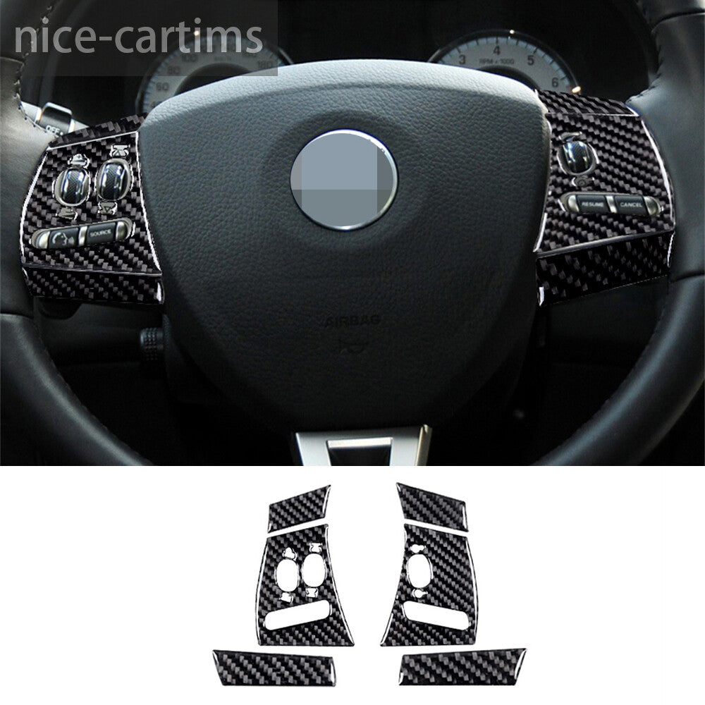 6¡ÁCarbon Fiber Interior Steering Wheel Button Cover Trim for Jaguar XF 2009-2011