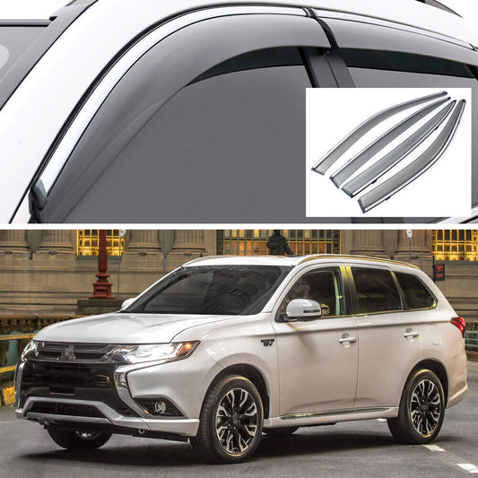 4X Window Deflector Visors Rain Guard Vent Shade for Mitsubishi Outlander 14-20