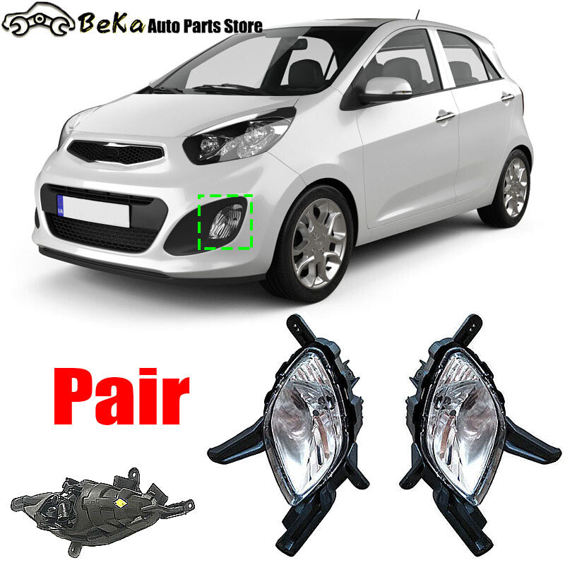 2-piece set of for Kia Picanto Morning 2011 - 2015 front bumper fog lights (left and right)