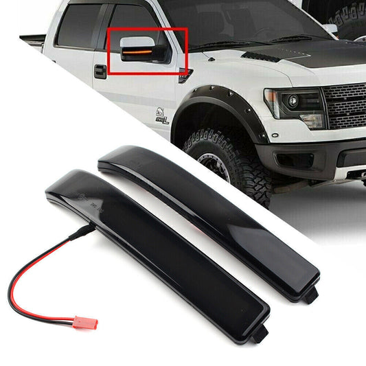 Pair Sequential LED Side Mirror Turn Signal Light Lamp for Ford F150 2009-2014