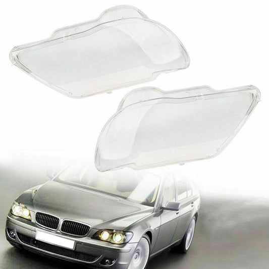 Pair Clear Headlight Lens Cover Headlamp Lens for BMW 7 E65 / E66 LCI 2005-2008