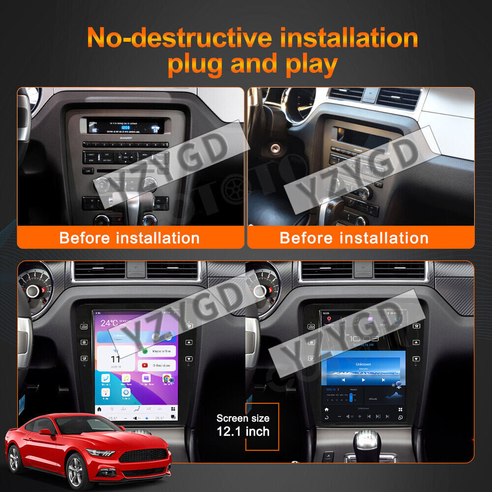 for Ford for Mustang 2009-2013 Stereo Android 2Din CarPlay Car Radio Receiver Screen