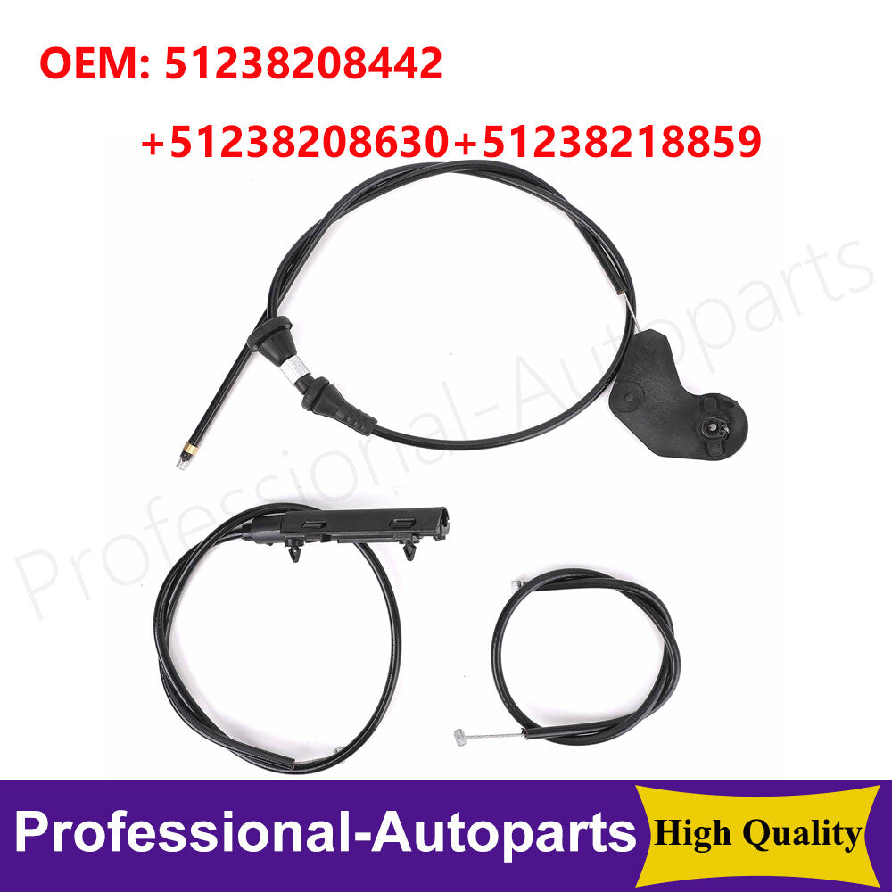 3-piece engine hood release Bowden cable kit for BMW E46 1999-2005