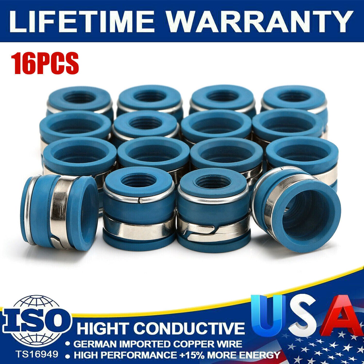 New 16pcs SBC for Chevy for Chevrolet Small Block Performance VITON Valve Stem Seal!
