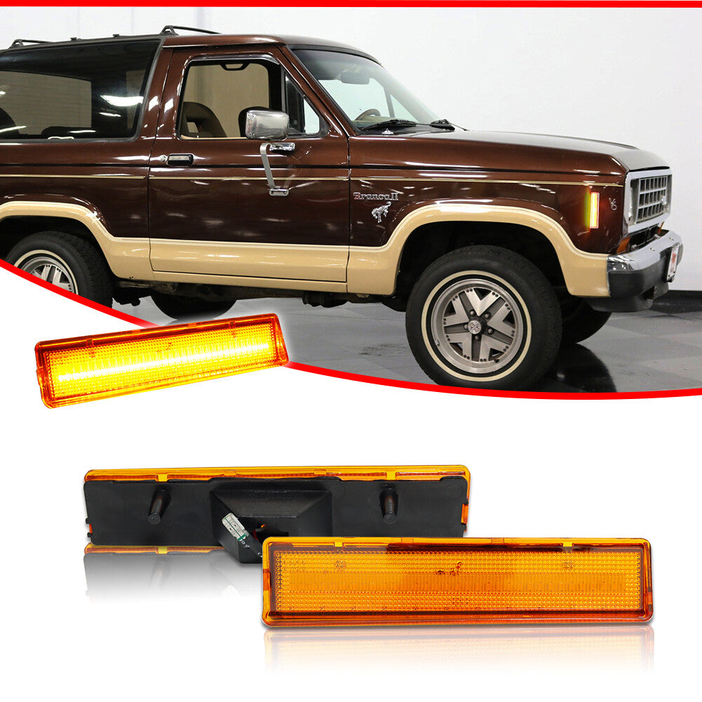 Amber lens, amber LED front marker light for Ford F150, F250, F350, FO2551106