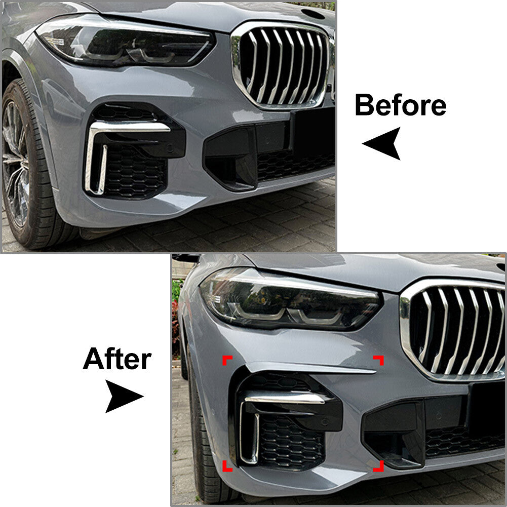Front Bumper Side Vent Cover Trim for BMW X5 G05 M Sport 2019-2022
