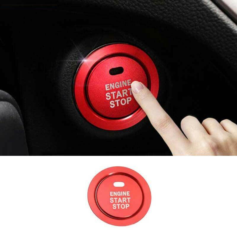 for Subaru Outback 2020-2023 Aluminum Red One-Button Start Switch Cover Trim 2pc