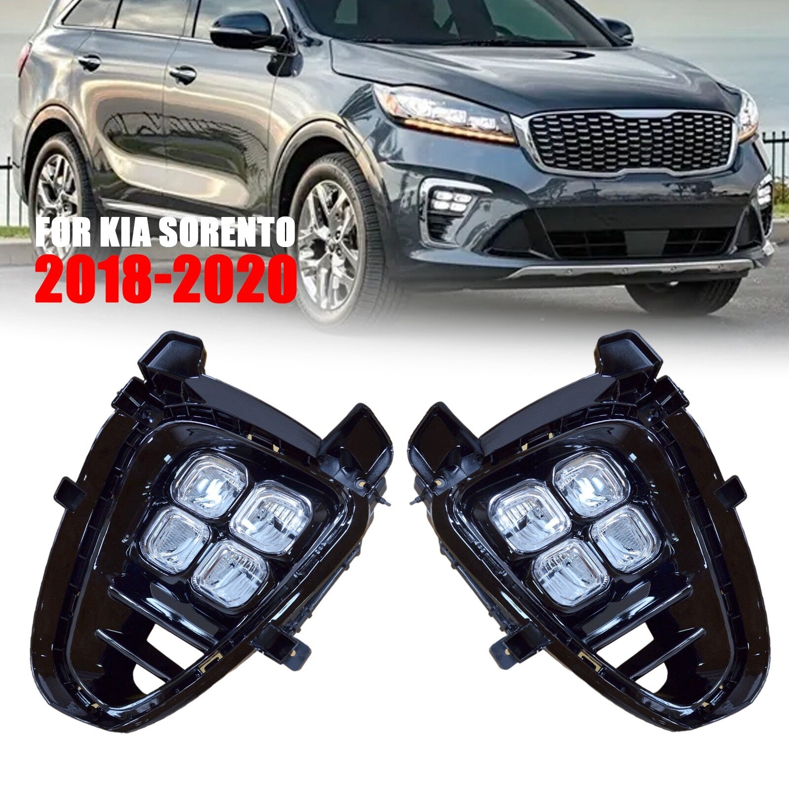 New Car DRL LED Daytime Running Driving Fog Light Lamp For 2018-2020 for Kia Sorento