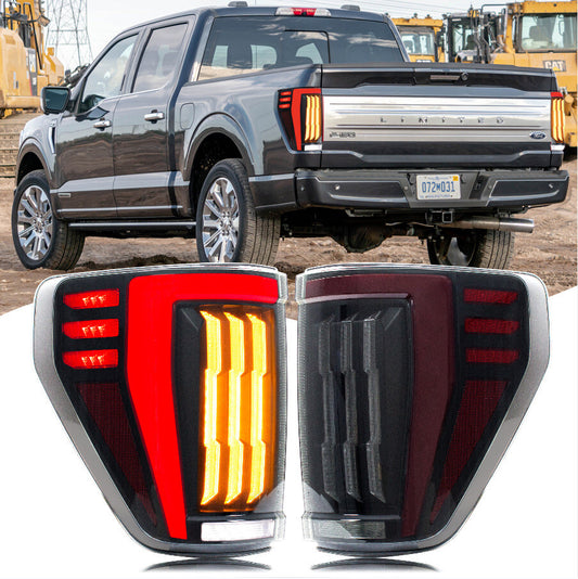 LED Tail Lights for Ford F-150 F150 XL STX 2021 2022 2023 Sequential Rear Lamps