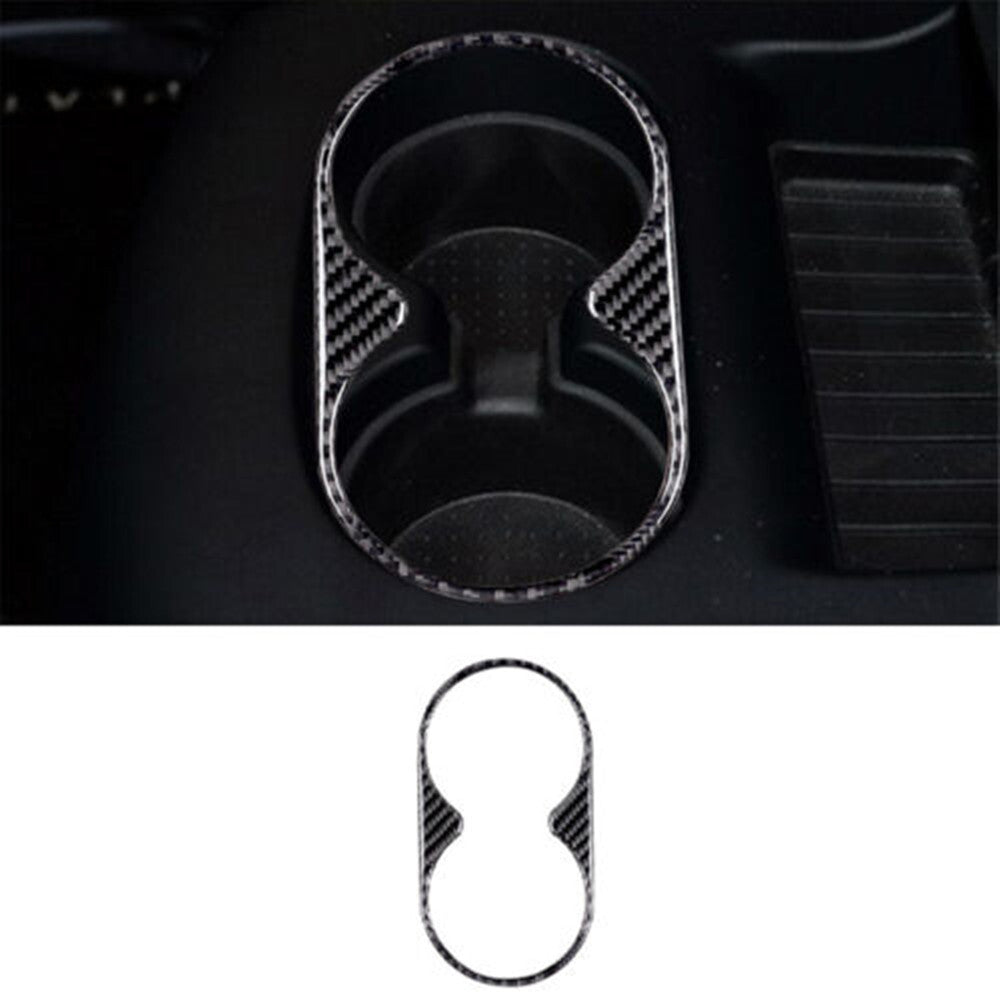 Carbon Fiber Interior Cup Holder Frame Trim Panel for Ford Explorer 2011-2014