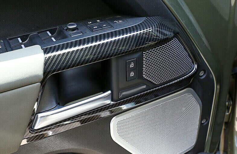 for Land Rover for Defender 110 2020-25 Carbon Fiber Inner Door Handle Frame Trim 4X