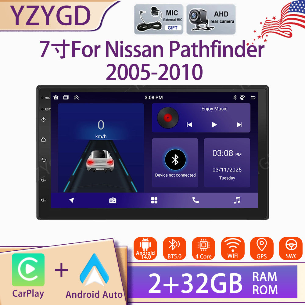for Nissan Pathfinder 2005-2010 7 Android 14 Carplay Car Radio Stereo GPS WIFI