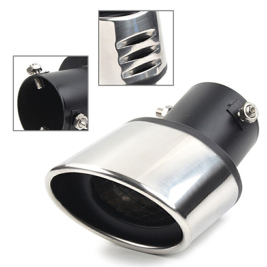 UniversalBent Rear Exhaust Pipe Tail Muffler Tip Round Accessories Sliver
