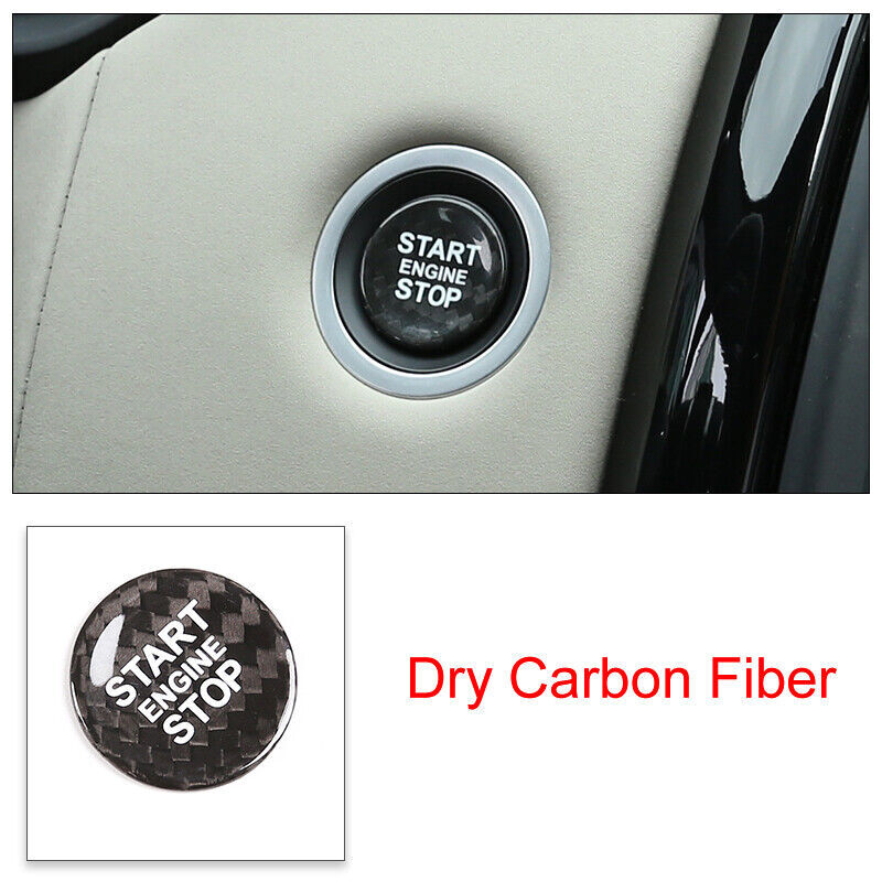 Start Button Ignition Switch Trim Real Carbon Fiber for Range Rover Sport 14-22