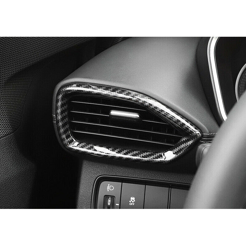 for Hyundai Santa Fe 2019-2022 Carbon Fiber LR AC Air Outlet Vent Cover Trim 2x