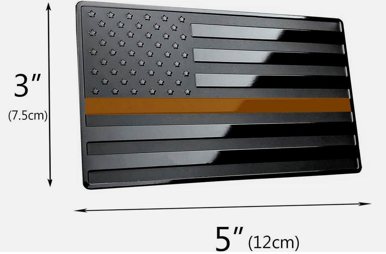 2-piece car side fender rear trunk badge American flag black and orange for Chevrolet