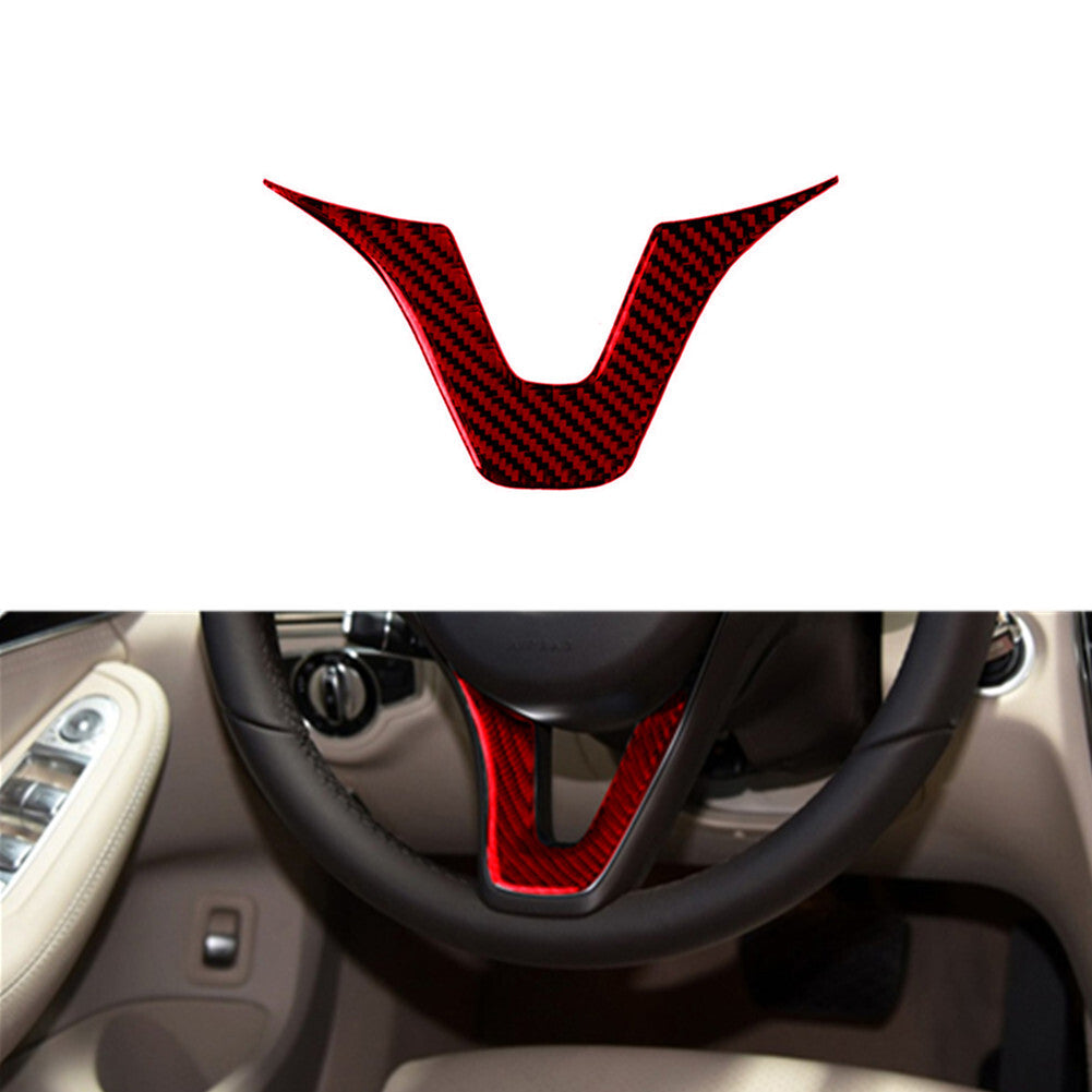 Red Carbon Fiber Steering Wheel Trim for Mercedes-Benz C-Class W204 2007-2013