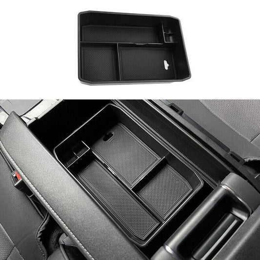 Matte Black Console Storage Box Cover Trim 1pcs for Toyota Highlander 2020-2022