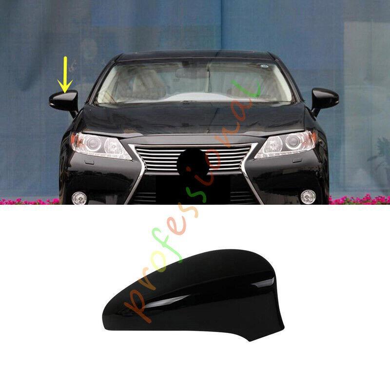 Replacement part for the right-side door mirror cover of for Lexus for ES 2013-2017 in gloss black.