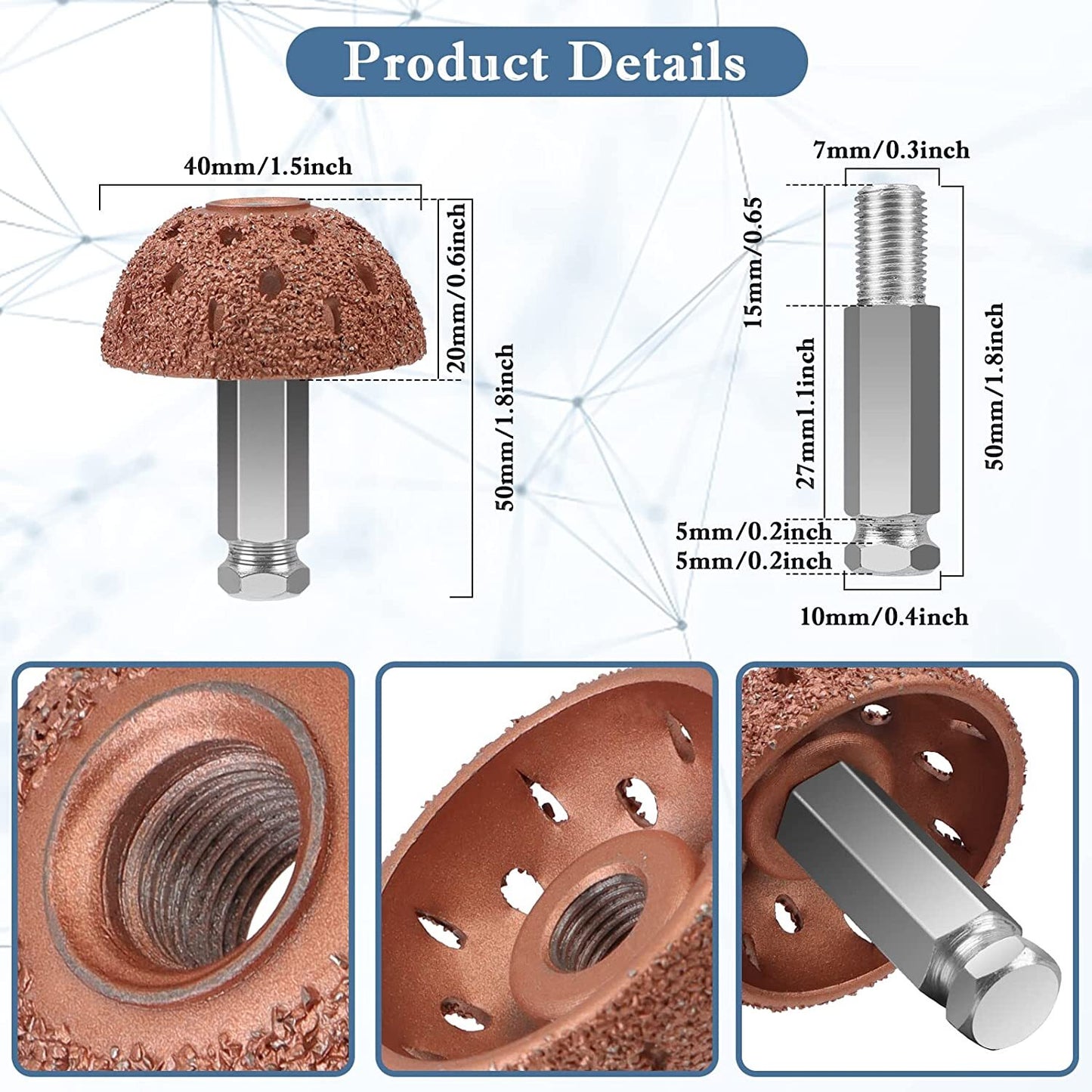 Rasp tire grinding head, shock absorber, tire repair hand tools, shock absorber wheel, tire repair