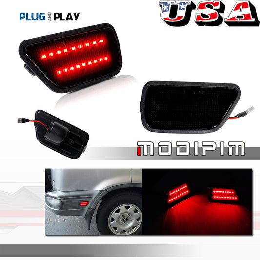Smoked lens, mudguard rear side marking, red indicator light applicable to 1997-2001 for Honda models.