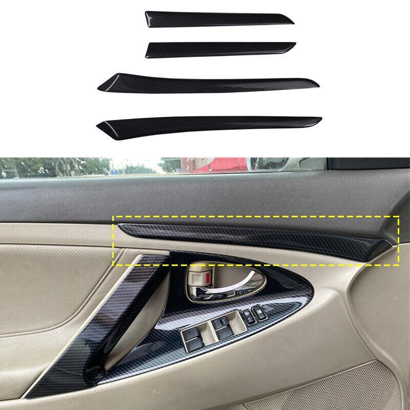 Carbon Fiber Inner Door Panel Cover Strip Trim for Toyota for Camry 6th 2007-2011
