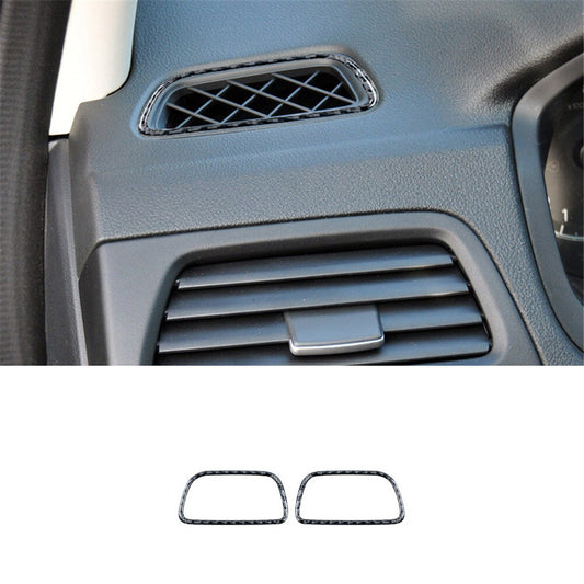 2pcs Carbon Fiber Interior Demister Vent Cover Trim for Honda CRV CR-V 2012-2016