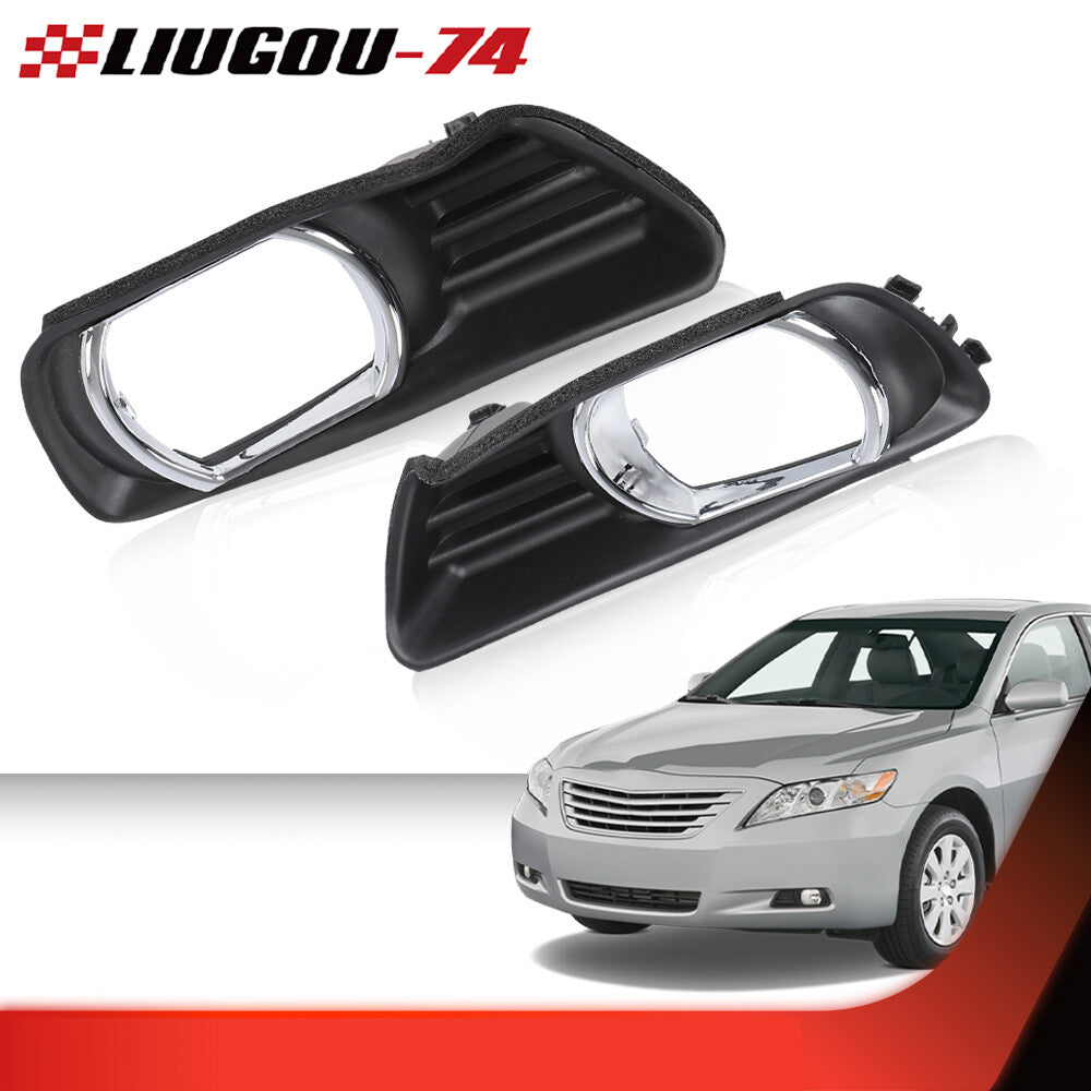 1 pair of front bumper fog light cover trims suitable for 2007-2009 for Toyota for Camry,black.
